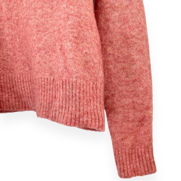 Sezane Zita Jumper in Rosewood - Soft Pink Tie Strap Detail Mohair Wool Sweater - Picture 6 of 10